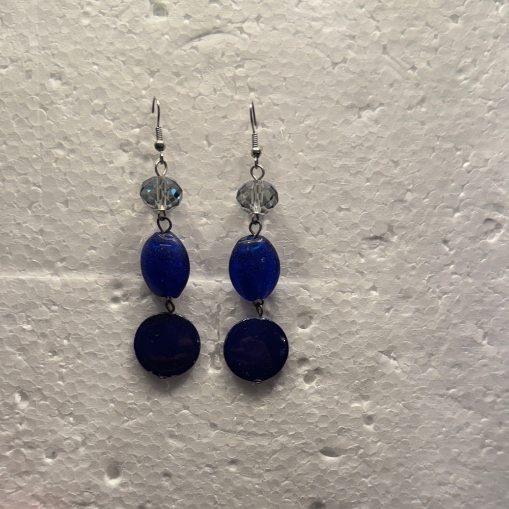 Elegant Blue Dangle Earrings
